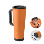 Doppelwandiger Thermobecher mit integriertem Lautsprecher, 700 ml farbe orange