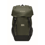 Sportrucksack aus RPET 600D mit reflektierenden Details, 15 L farbe dunkelgrün Hauptansicht dritte Ansicht