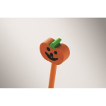Bleistift aus Pappelholz mit Radiergummi in Kürbisform farbe orange fünftes Detailbild