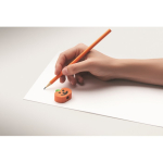 Bleistift aus Pappelholz mit Radiergummi in Kürbisform farbe orange sechstes Detailbild