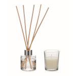 Vanille-Duftset mit Raumduft-Diffusor und Kerze aus Pflanzenwachs farbe transparent