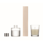 Vanille-Duftset mit Raumduft-Diffusor und Kerze aus Pflanzenwachs farbe transparent