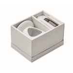 Set: Aromaölbrenner aus Keramik mit Teelicht und Vanilleöl farbe weiß achte Ansicht