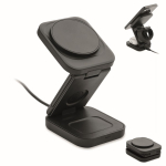 Faltbare kabellose 3-in-1-Ladestation mit USB-C-Eingang, 15 W farbe schwarz