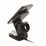 Faltbare kabellose 3-in-1-Ladestation mit USB-C-Eingang, 15 W farbe schwarz sechste Ansicht