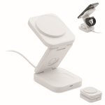 Faltbare kabellose 3-in-1-Ladestation mit USB-C-Eingang, 15 W farbe weiß