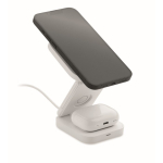 Faltbare kabellose 3-in-1-Ladestation mit USB-C-Eingang, 15 W farbe weiß dritte Ansicht
