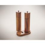 Akazienholz-Set aus Salz- und Pfeffermühlen mit Sockel farbe holzton viertes Detailbild