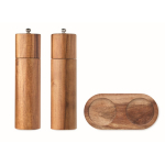 Akazienholz-Set aus Salz- und Pfeffermühlen mit Sockel farbe holzton sechste Ansicht