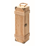 Verstärkte Holzkiste mit Kordelgriff für eine Weinflasche farbe holzton