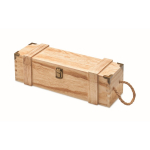 Verstärkte Holzkiste mit Kordelgriff für eine Weinflasche farbe holzton vierte Ansicht