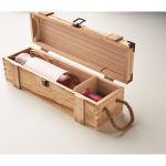 Verstärkte Holzkiste mit Kordelgriff für eine Weinflasche farbe holzton sechstes Detailbild