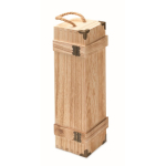 Verstärkte Holzkiste mit Kordelgriff für eine Weinflasche farbe holzton siebte Ansicht