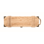 Verstärkte Holzkiste mit Kordelgriff für eine Weinflasche farbe holzton achte Ansicht