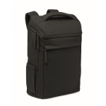 PU-Laptoprucksack mit RPET-Futter und Fach für 15 Zoll farbe schwarz