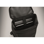 PU-Laptoprucksack mit RPET-Futter und Fach für 15 Zoll farbe schwarz sechstes Detailbild