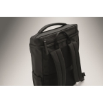 PU-Laptoprucksack mit RPET-Futter und Fach für 15 Zoll farbe schwarz siebtes Detailbild