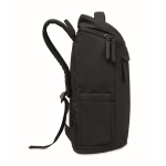 PU-Laptoprucksack mit RPET-Futter und Fach für 15 Zoll farbe schwarz