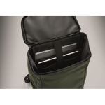 PU-Laptoprucksack mit RPET-Futter und Fach für 15 Zoll farbe dunkelgrün sechstes Detailbild