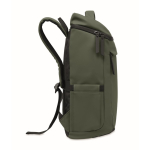 PU-Laptoprucksack mit RPET-Futter und Fach für 15 Zoll farbe dunkelgrün