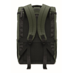 PU-Laptoprucksack mit RPET-Futter und Fach für 15 Zoll farbe dunkelgrün