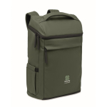 PU-Laptoprucksack mit RPET-Futter und Fach für 15 Zoll farbe dunkelgrün Hauptansicht