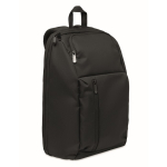 Urbaner RPET-Rucksack mit gepolstertem Fach für 15-Zoll-Laptop farbe schwarz