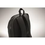 Urbaner RPET-Rucksack mit gepolstertem Fach für 15-Zoll-Laptop farbe schwarz siebtes Detailbild