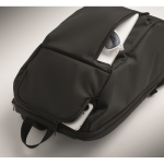 Urbaner RPET-Rucksack mit gepolstertem Fach für 15-Zoll-Laptop farbe schwarz achte Ansicht