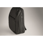 Urbaner RPET-Rucksack mit gepolstertem Fach für 15-Zoll-Laptop farbe schwarz Detailbild