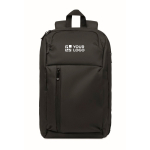 Urbaner RPET-Rucksack mit gepolstertem Fach für 15-Zoll-Laptop farbe schwarz Ansicht mit Druckbereich