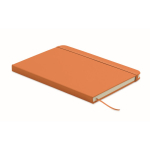 A5-Notizbuch mit festem Einband aus recyceltem Kunstleder, linierte Seiten farbe orange