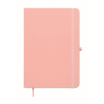 A5-Notizbuch mit festem Einband aus recyceltem Kunstleder, linierte Seiten farbe rosa zweite Ansicht