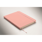 A5-Notizbuch mit festem Einband aus recyceltem Kunstleder, linierte Seiten farbe rosa drittes Detailbild