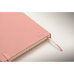 A5-Notizbuch mit festem Einband aus recyceltem Kunstleder, linierte Seiten farbe rosa viertes Detailbild
