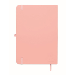 A5-Notizbuch mit festem Einband aus recyceltem Kunstleder, linierte Seiten farbe rosa fünfte Ansicht