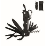Multifunktionsmesser aus Aluminium und Edelstahl. 13-in-1 mit Etui farbe schwarz