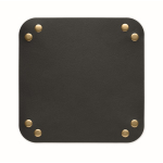 Faltbare PU-Ablageschale mit Schnallen für Schlüssel und Alltagsgegenstände farbe schwarz fünfte Ansicht