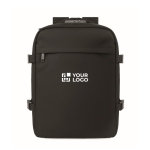 Reiserucksack aus RPET-Polyester mit Laptopfach 20 L farbe schwarz Ansicht mit Druckbereich