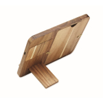 Kabelloses Ladegerät aus Holz mit Handyhalter und Bilderrahmen farbe holzton dritte Ansicht