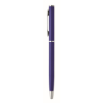 Kugelschreiber aus recyceltem Aluminium mit verchromtem Clip und blauer Tinte farbe blau
