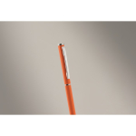 Kugelschreiber aus recyceltem Aluminium mit verchromtem Clip und blauer Tinte farbe orange zweites Detailbild