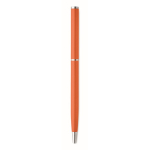 Kugelschreiber aus recyceltem Aluminium mit verchromtem Clip und blauer Tinte farbe orange fünfte Ansicht
