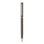 Kugelschreiber aus recyceltem Aluminium mit verchromtem Clip und blauer Tinte farbe titan dritte Ansicht