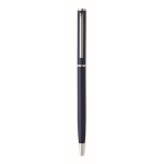 Kugelschreiber aus recyceltem Aluminium mit verchromtem Clip und blauer Tinte farbe marineblau dritte Ansicht