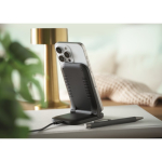 Faltbarer kabelloser Ladeständer für Mobiltelefon und USB-C-Laden 15 W farbe schwarz Stimmungsbild