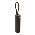 Powerbank aus recyceltem Aluminium mit Anzeige und Kabel, 5.000 mAh farbe schwarz