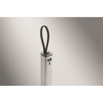 Powerbank aus recyceltem Aluminium mit Anzeige und Kabel, 5.000 mAh farbe mattsilber drittes Detailbild
