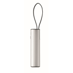 Powerbank aus recyceltem Aluminium mit Anzeige und Kabel, 5.000 mAh farbe mattsilber achte Ansicht