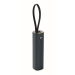 Powerbank aus recyceltem Aluminium mit Anzeige und Kabel, 5.000 mAh farbe marineblau